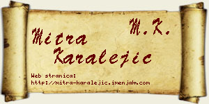 Mitra Karalejić vizit kartica